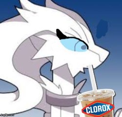 Verita the Reshiram drinking clorox Meme Template