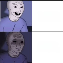 Gamer wojak to sad gamer wojak Meme Template