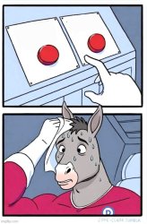 Demorhhoids push the button Meme Template