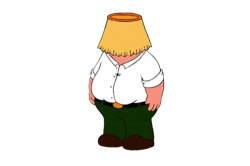 Peter Griffin hiding in Lampshade Meme Template