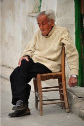 Old man sitting down Meme Template
