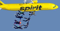 Spirit Airlines skydiving Meme Template
