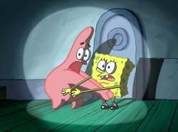 SpongeBob and Patrick covering each other's bits Meme Template