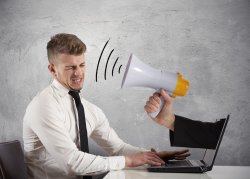 screen yelling bullhorn Meme Template