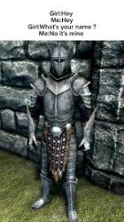 Skyrim knight scared of women Meme Template