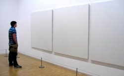 Man staring at empty paintings Meme Template