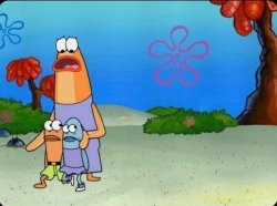 spongebob mother blocking child view Meme Template