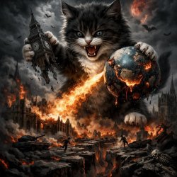 very cute kitten destroying the world Meme Template