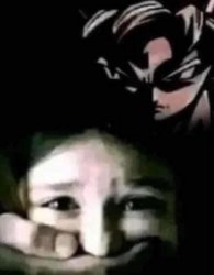 Goku covering a girls mouth Meme Template