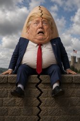 Trump as Humpty-Dumpty cracking up under pressure Meme Template