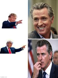 Trump trolls Gavin Newsom and his tax the rich plan Meme Template