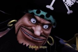 Black beard stops laughing Meme Template