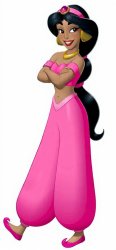 Princess Jasmine Wearing a Pink Outfit Meme Template