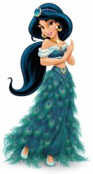 Jasmine Wearing a Peacock Outfit Meme Template