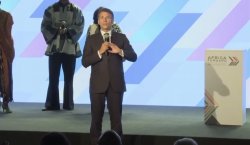 Macron on Stage Meme Template