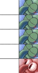 Squidward sleeping 4x Meme Template