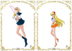 Sailor Uranus and Sailor Venus Belly Meme Template