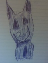 creepy cat drawing Meme Template