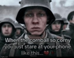 when the cornball so corny you just stare at your phone like thi Meme Template