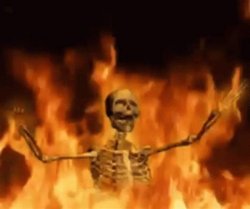 skeleton on fire Meme Template