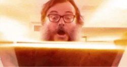jack black glowing book Meme Template