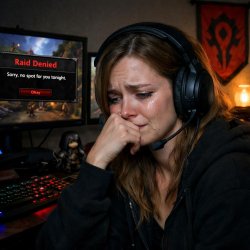 woman who plays wow as a rogue denied raid spot crying Meme Template