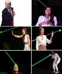 Trump gets AOC to chase a laser beam Meme Template