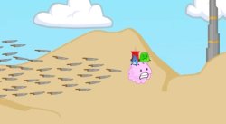 Puffball Runs Away Meme Template