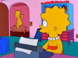 Bart riding a pig Meme Template