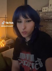blue haired tiktoker Meme Template