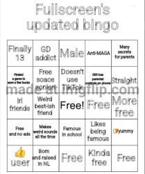Fullscreen bingo updated Meme Template
