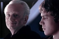 palpatine be corruptin teh anakin Meme Template