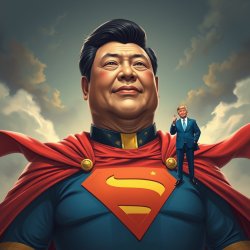 Trump claims victory over Xi and China. Superman Meme Template
