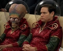 Rubio negotiates with Mars. He wants to keep Mars all white. Meme Template