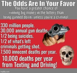 Gun Control statistics vs Texting Meme Template