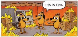 This is fine pointing Meme Template