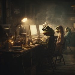 Pepe the frog - Night Shift Meme Template