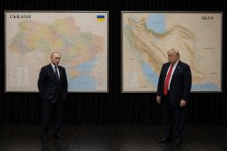 Putin lost in Ukraine, Trump lost in Iran. War, maps, losers. Meme Template