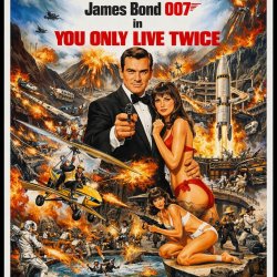 The "Volcano Lair" poster for the 1967 James Bond film You Only Meme Template