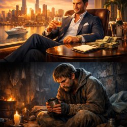 Rich person on top and poor person on bottom Meme Template
