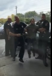 Tiny man picked up by police Meme Template