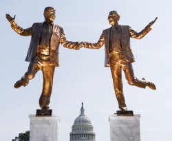Trump Jeffrey Epstein Statue Best Friends Forever Meme Template