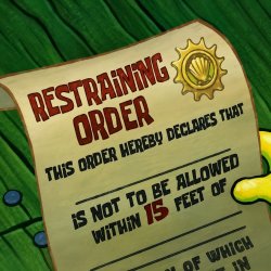Upscaled SpongeBob Blank Restraining Order Meme Template