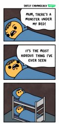 Monster under my bed no third speech bubble Meme Template