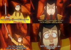 No fire lord Ozai, you're not wearing any pants Meme Template