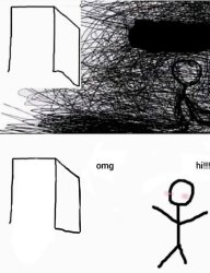 depressed stick man omg hi Meme Template