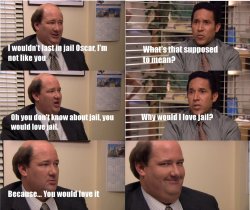 kevin malone you would love jail Meme Template