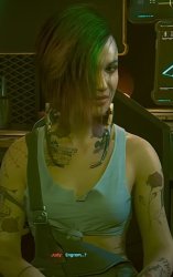Judy Alvarez SUS Face Cyberpunk 2077 Meme Template