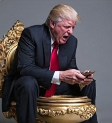 tRump on his golden throne Meme Template