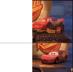 McQueen hiding behind sign then gets caught Meme Template